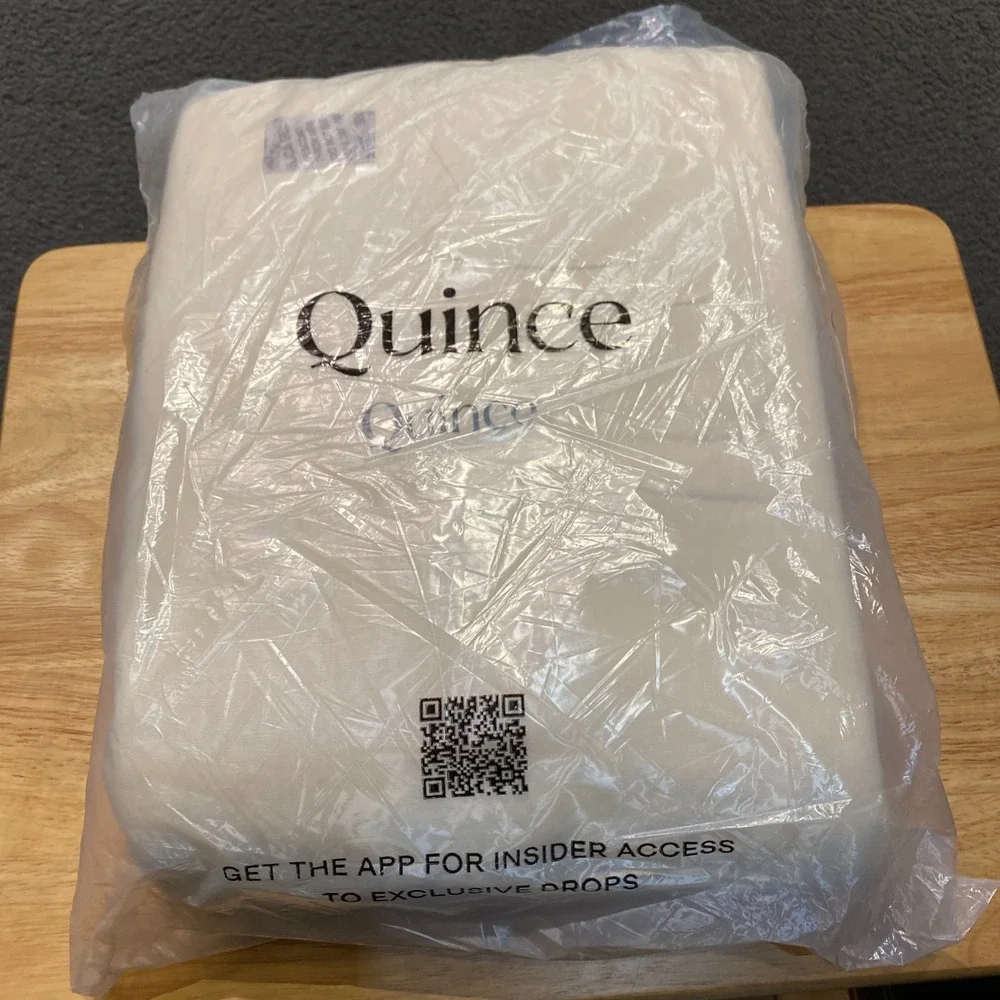 Quince European Linen Duvet Cover Set with Shams King/California King Size White